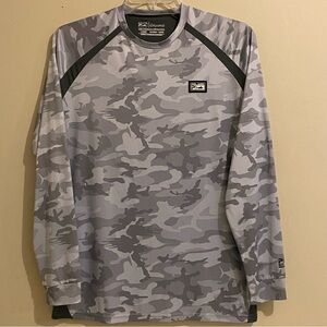 Pelagic VaporTek T-Shirt Mens L Gray  Long Sleeve Fishing Gear High Performance
